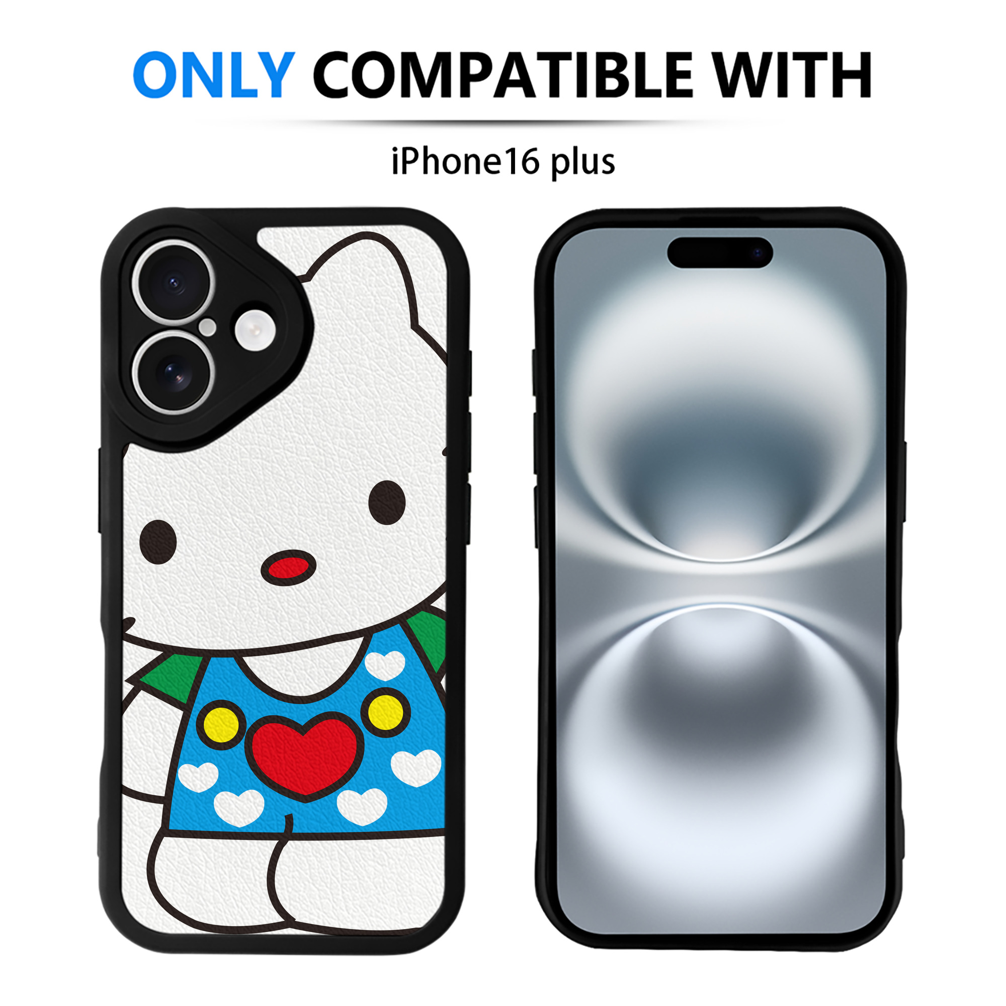 （画像用） Hello Kitty ハローキティ 【iPhone 16シリーズ対応】シリコンスマホケース（レザー調） 材質：シリコン